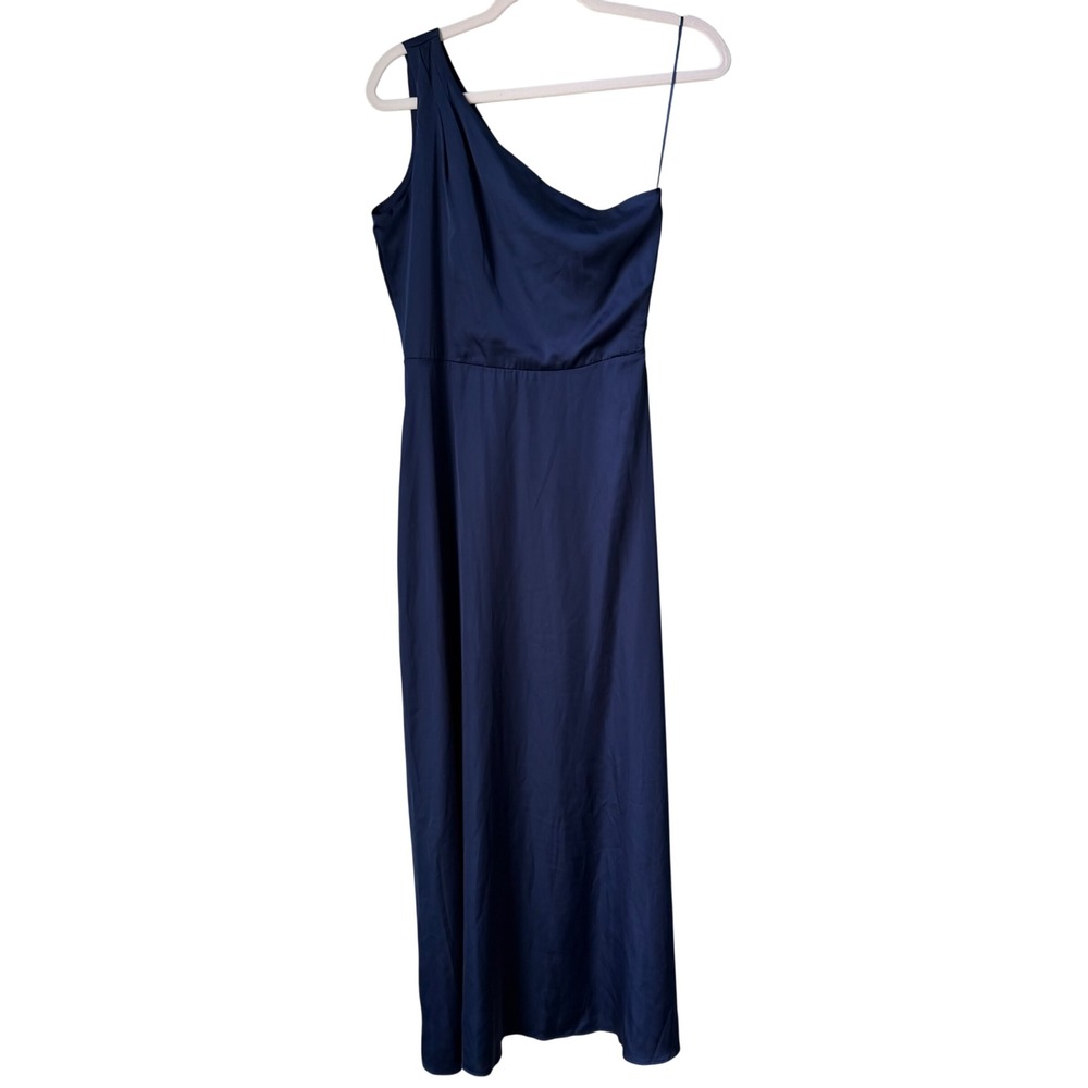 Nicole Miller New York Dress Long One Shoulder Formal Saphire Blue Size XS